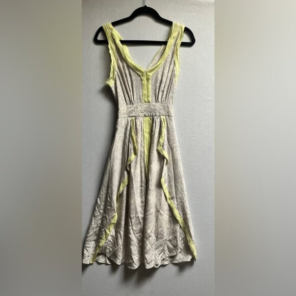 Rebecca Taylor 100% Silk Dress Grey Python Snake Print Maxi V-Neck Size 0 - Picture 2 of 15
